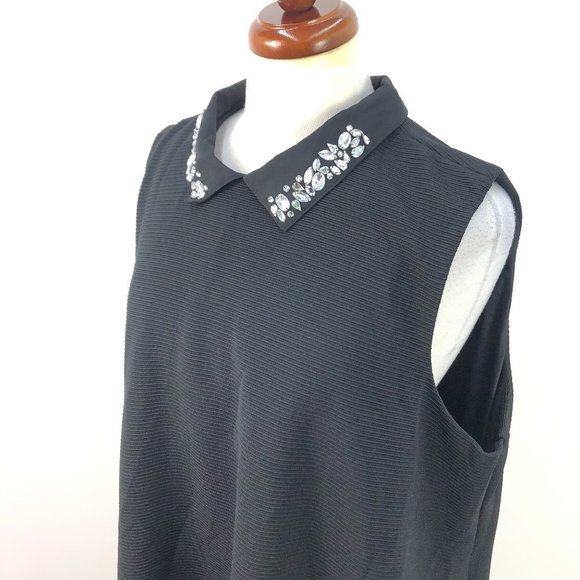 NWT Asos Black Rhinestone Collar Maternity Dress - Picture 5 of 8